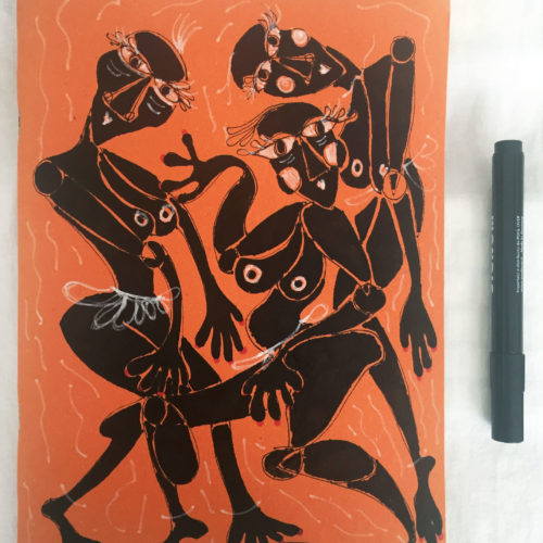 Orange Ecological Recycled OOAK notebook