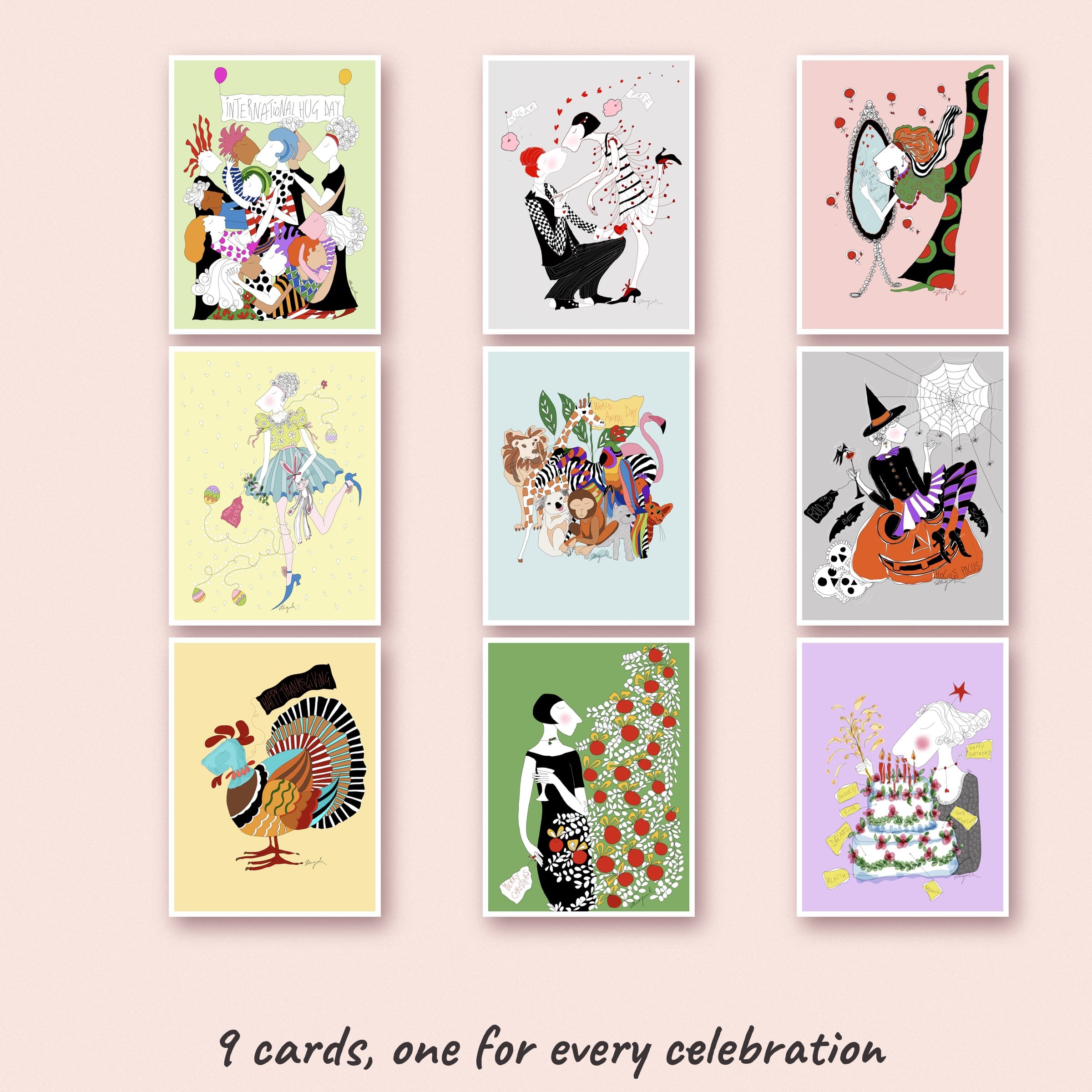 Let the Party Begin - 9 Printable Greeting Cards - Image 2