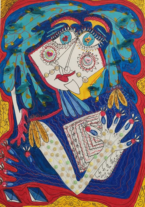Lucy in the sky-mixed media painting