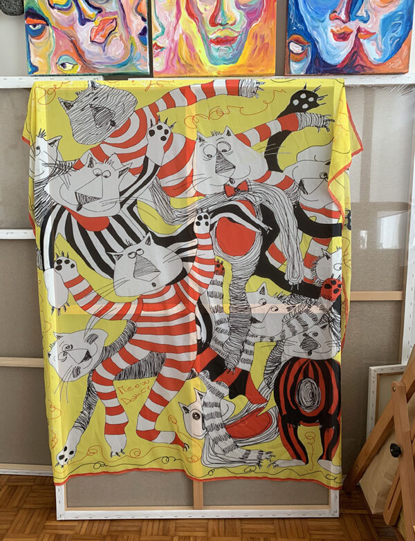 Meow Dance contemporary art scarf - Image 2