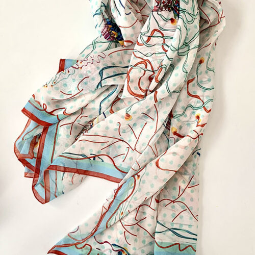 Jellyfish contemporary art scarf