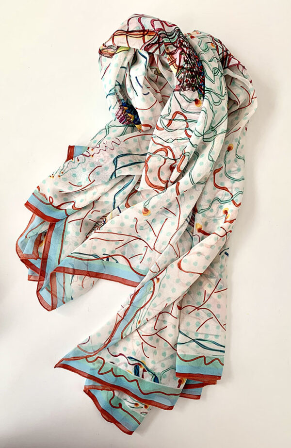 Jellyfish contemporary art scarf