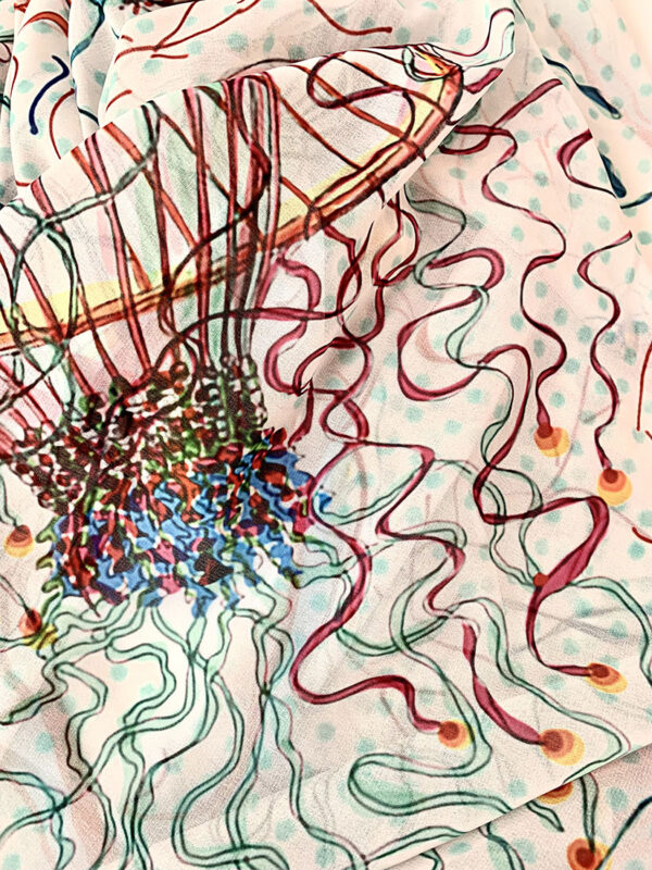 Jellyfish contemporary art scarf - Image 2