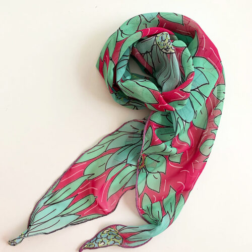 Green Sunflowers rumble scarf