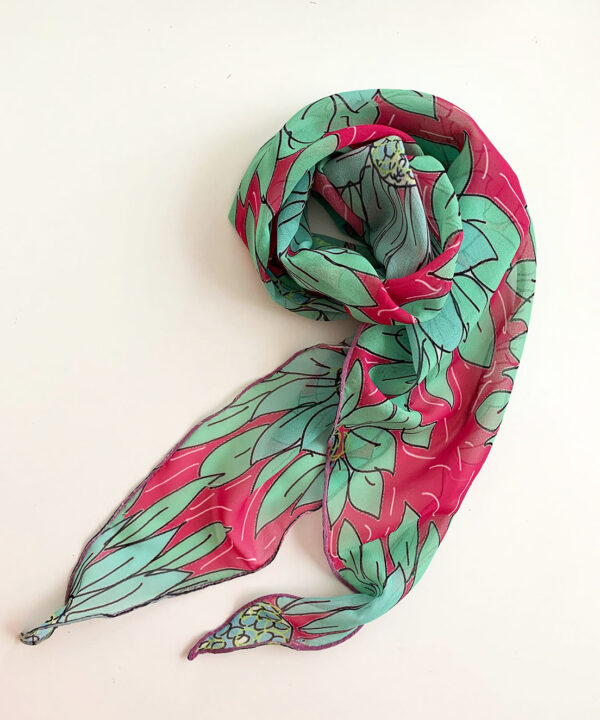 Green Sunflowers rumble scarf
