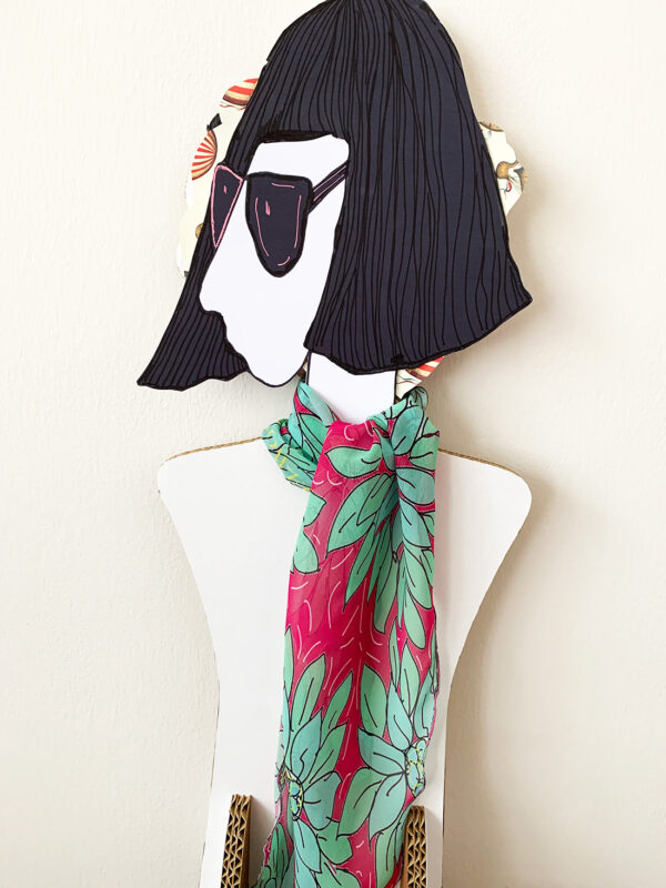 Green Sunflowers rumble scarf - Image 5
