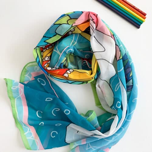 Over the rainbow contemporary pop art scarf
