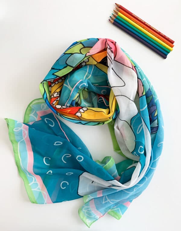 Over the rainbow contemporary pop art scarf
