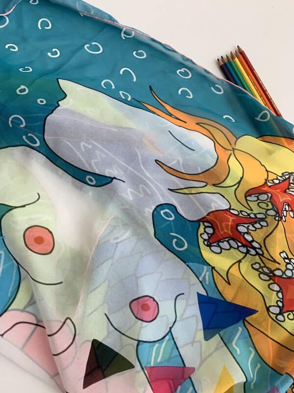 Over the rainbow contemporary pop art scarf - Image 3