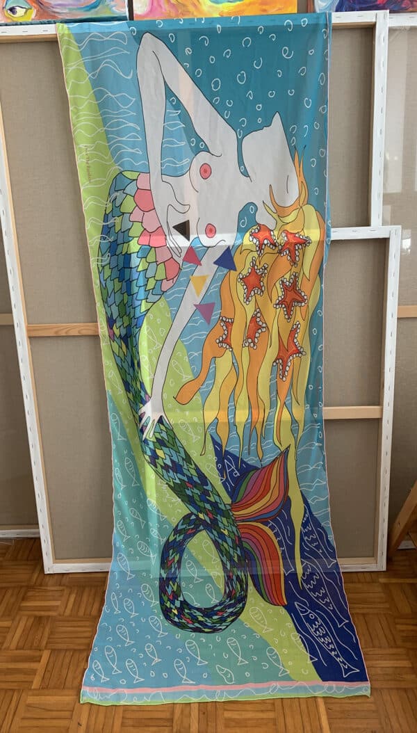 Over the rainbow contemporary pop art scarf - Image 4
