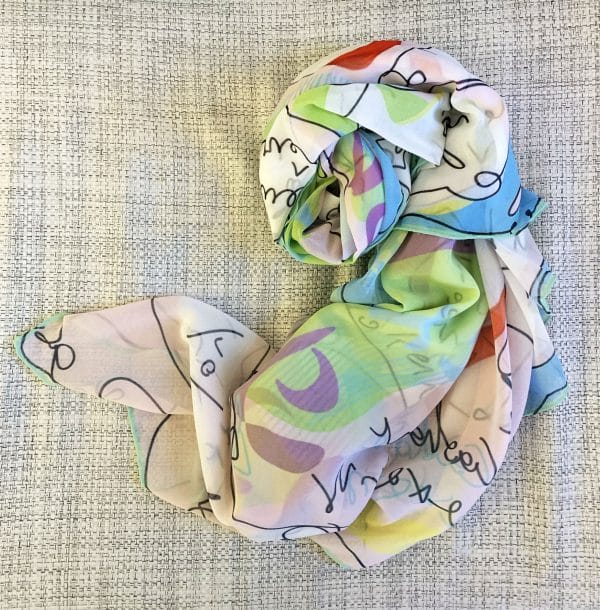 SOLD!-Le Cadavre Exquis contemporary art scarf - Image 3
