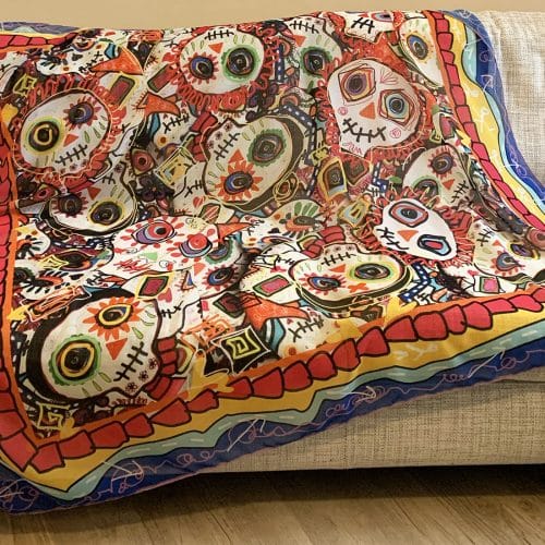 Urban Calaveras contemporary art scarf