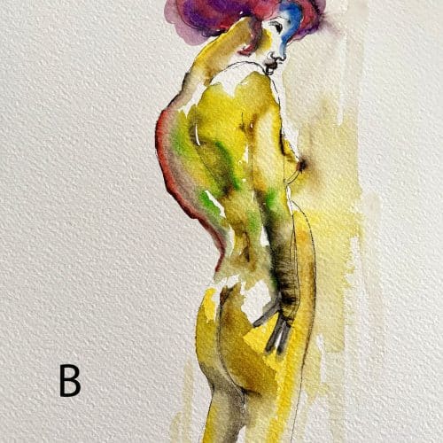 Watercolor paintings: female nudes