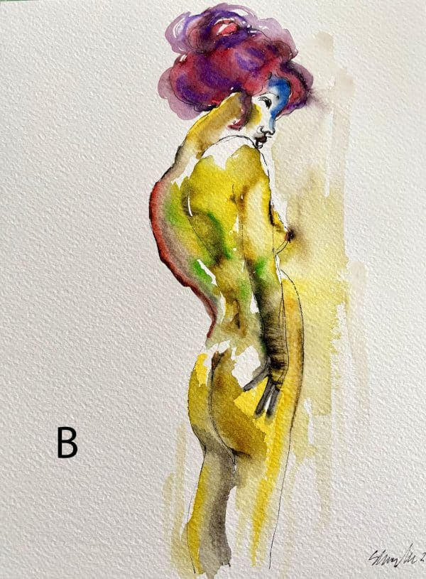 Watercolor paintings: female nudes