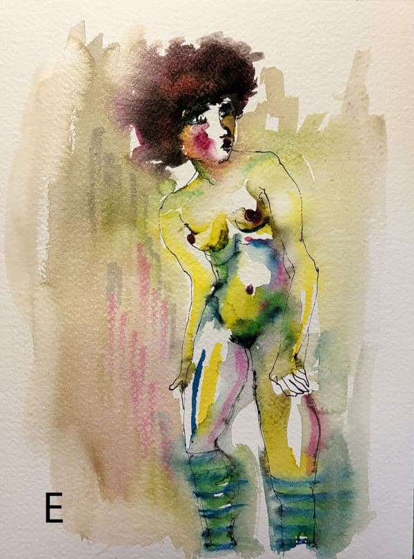 Watercolor paintings: female nudes - Image 5
