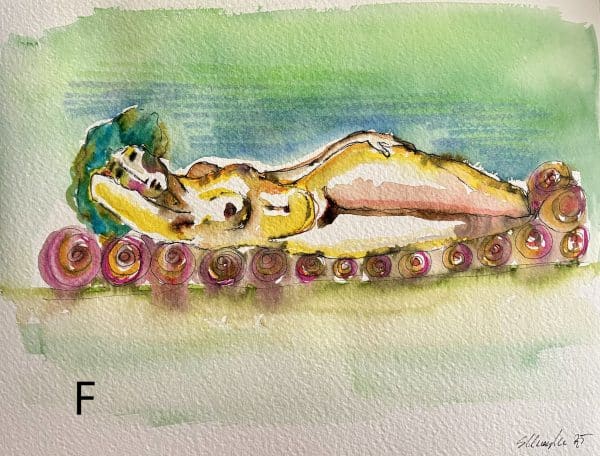 Watercolor paintings: female nudes - Image 6