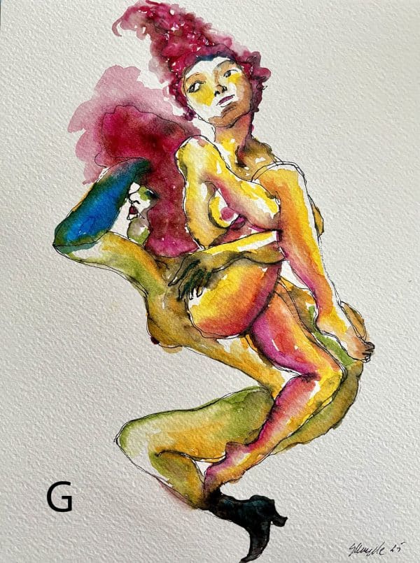 Watercolor paintings: female nudes - Image 7