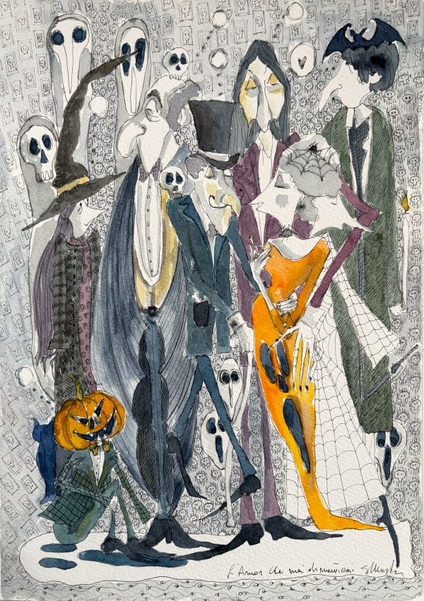 The Love I Never Forgot – Halloween Original Drawing - Image 2