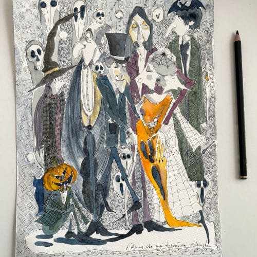 The Love I Never Forgot – Halloween Original Drawing