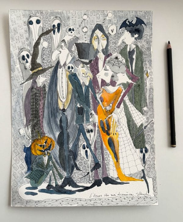 The Love I Never Forgot – Halloween Original Drawing