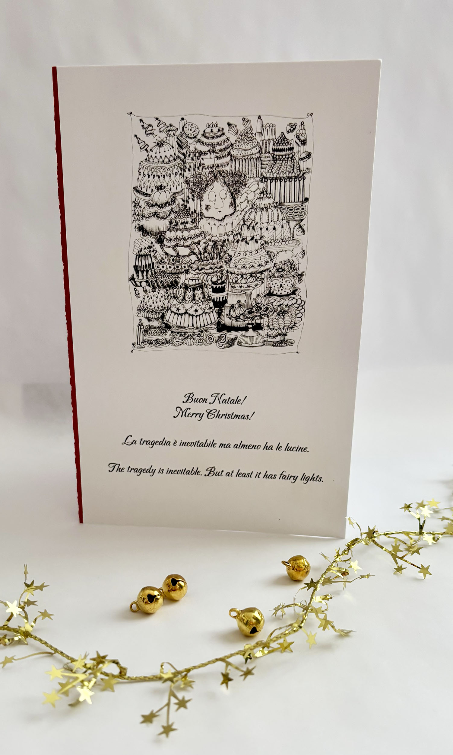 Set of 3 Christmas Cards – “Tragedy is inevitable. But at least it has fairy lights.” - Image 5
