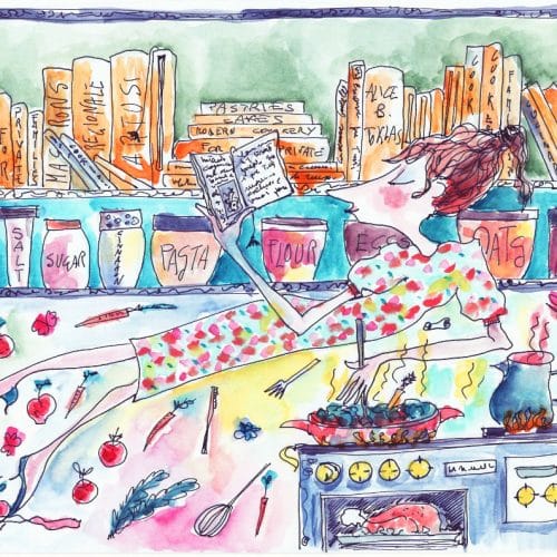 Stories to Bake – Original Watercolor & Ink Illustration