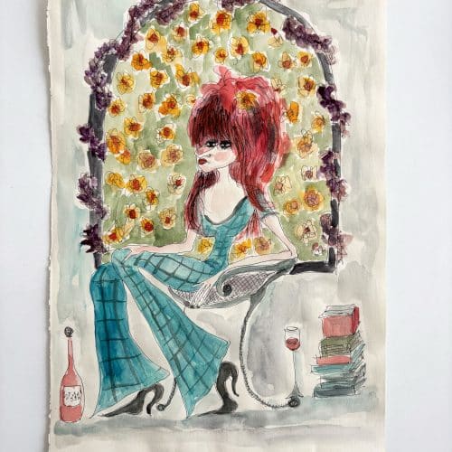 Poppy – Original Watercolor & Ink Illustration