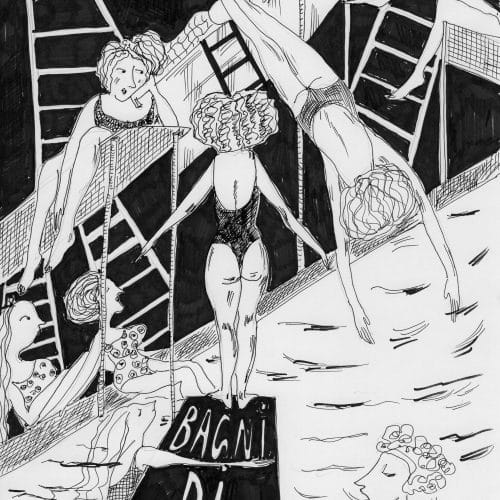 Bagni di rango – Original ink drawing on paper